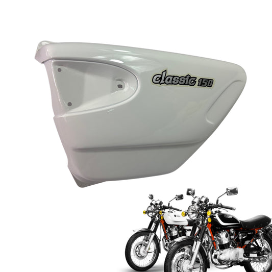 OEM Left Side Body Panel for SYM Wolf Classic 150cc Motorcycle, White