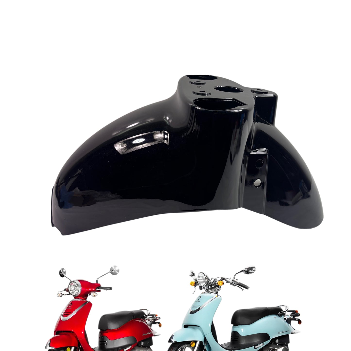 OEM Lance Cali & Havana Classic Scooter Front Fender, Gloss Black 61100-Z4A-0000