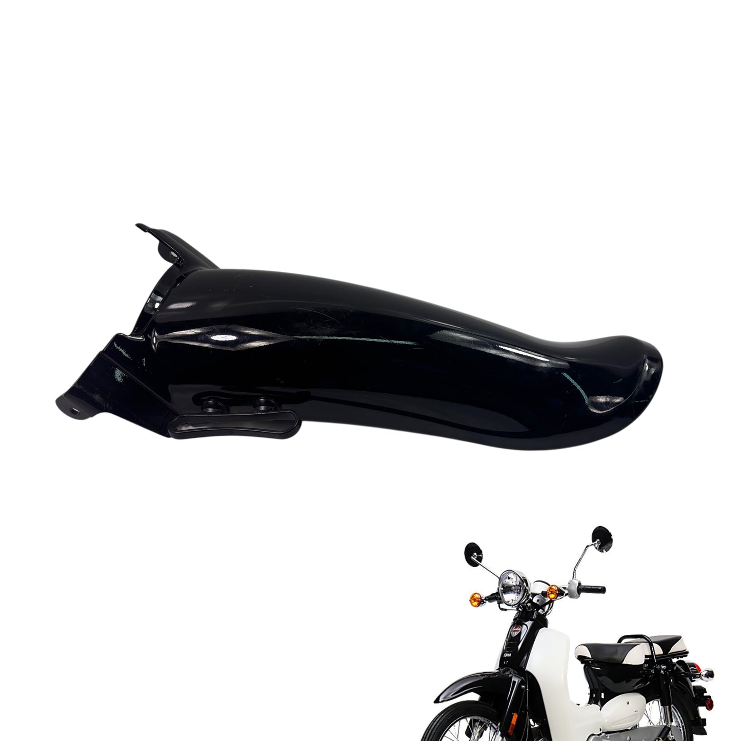 OEM SYM Symba 100 Front Fender B Assy, Back Section Black