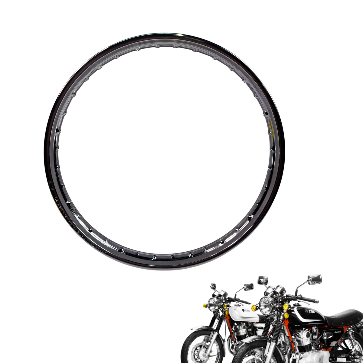 OEM SYM Wolf Classic 150 Motorcycle Front Wheel Rim 250x18 Chrome Original