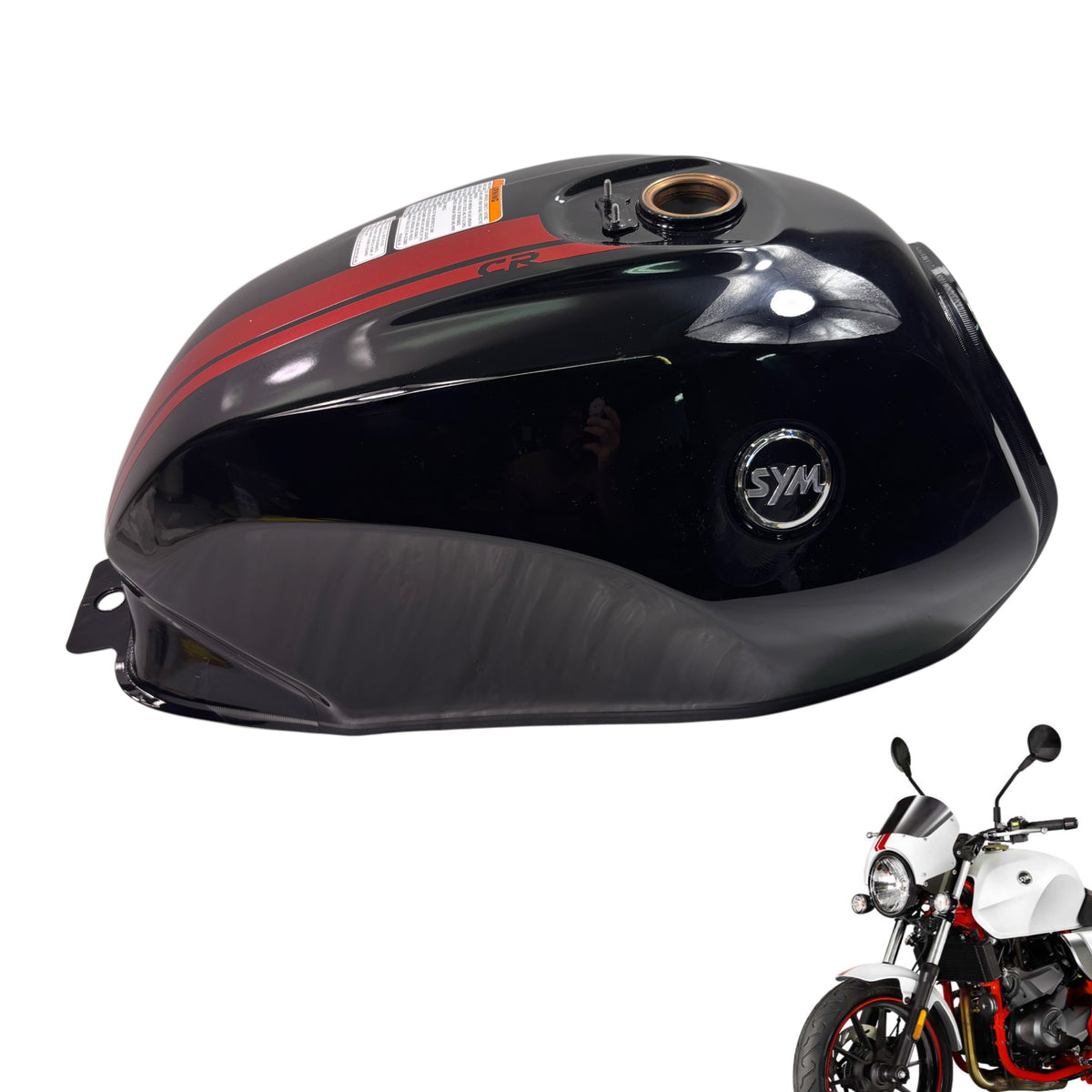 OEM SYM Wolf CR 300i Motorcycle Gas Fuel Tank, Black Original 1751G-BD8-000