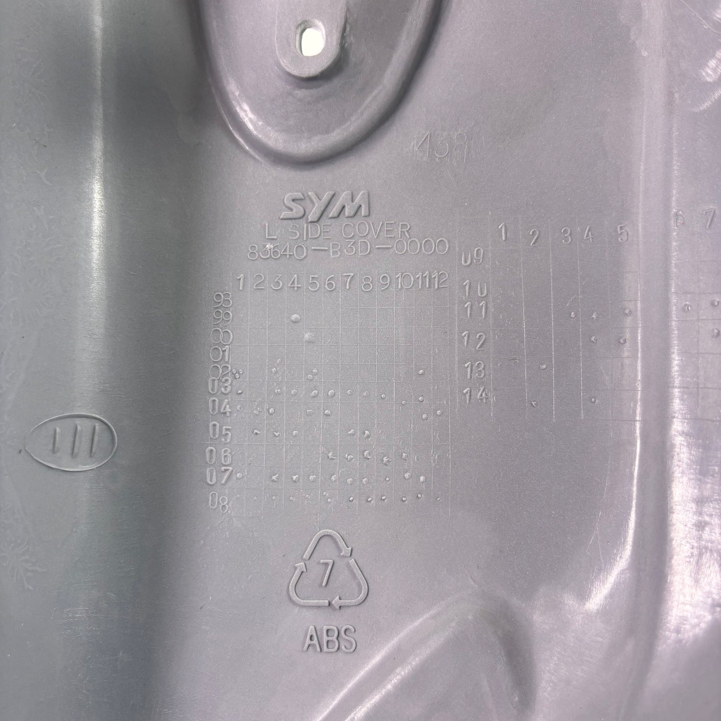 OEM Left Side Body Panel for SYM Wolf Classic 150cc Motorcycle, White